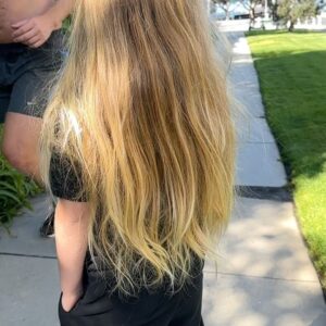 Beverley Mitchell Instagram - Today was going to be a big day! We went to get Hutton a hair cut! @iamkenzielynne got a big trim and then…. He couldn’t do it. So we cut off 4 inches and it looks more like a trim. #longhairdontcare #goodhair #blonde Can we just talk about how beautiful their hair is???? I mean Hutton’s color is everything!
