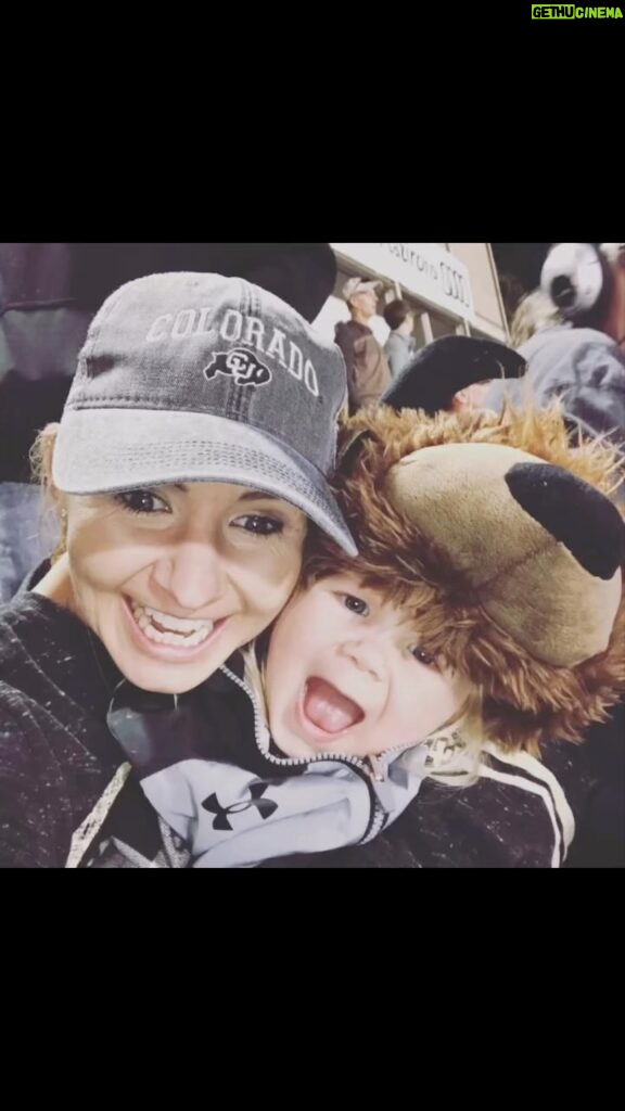 Beverley Mitchell Instagram - We OG @cubuffs fans over here and so much fun staying up late to watch the showdown! @huttshuddle was all in #gobuffaloes #cubuffs @deionsanders