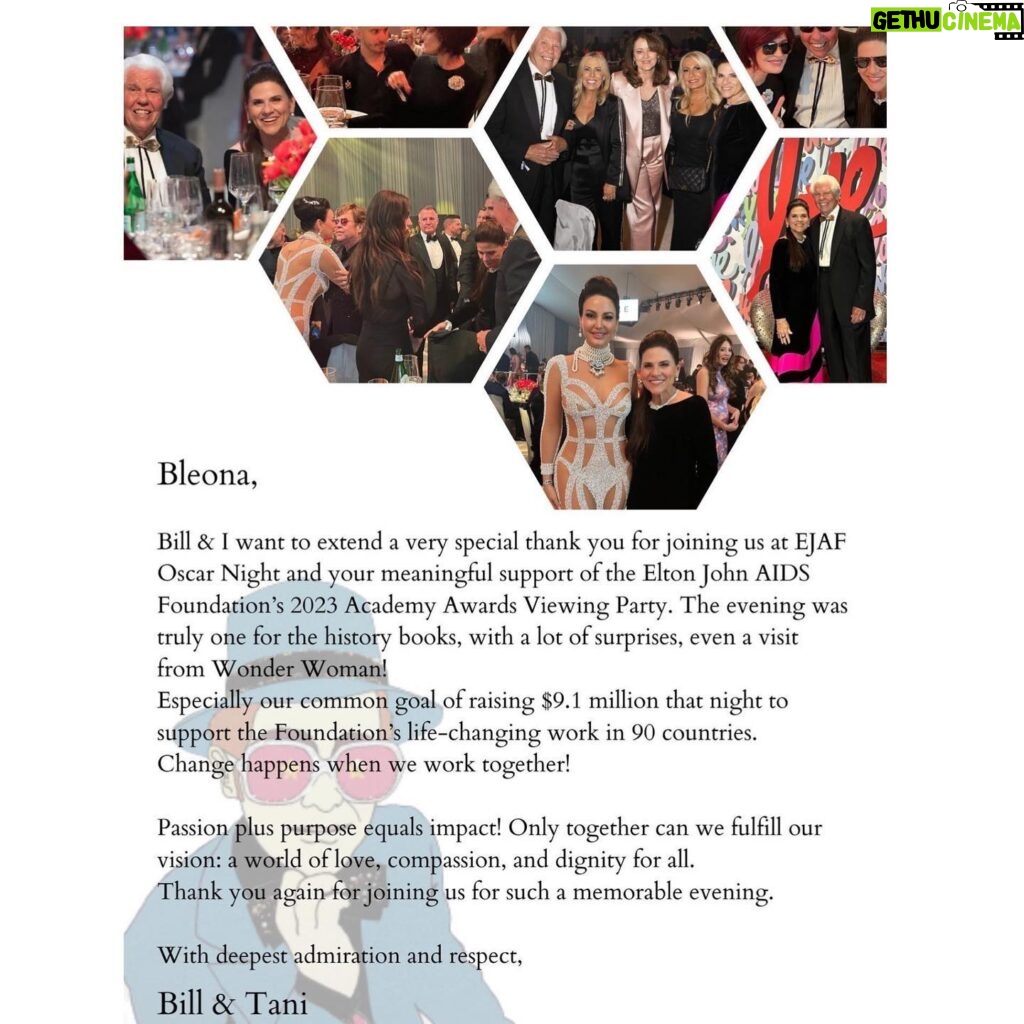 Bleona Instagram - Dear @tani_austin thank you so much from my heart for the lovely note 🤍! The evening was truly one for the history books - especially our common goal of raising $9.1 million that night, to support the @ejaf foundation's life-changing work in 90 countries. You are a #ROCKSTAR 🌟🙏🏻