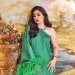 Boussy Instagram - 🦚🦚 Dress: @styleme.2019 Shoes: @aminamuaddiofficial Hair: @shreframadan MUA: by me Photo: @ibrahim_el_atta