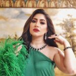 Boussy Instagram - 🦚🦚 Dress: @styleme.2019 Shoes: @aminamuaddiofficial Hair: @shreframadan MUA: by me Photo: @ibrahim_el_atta