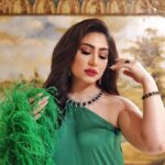Boussy Instagram - 🦚🦚 Dress: @styleme.2019 Shoes: @aminamuaddiofficial Hair: @shreframadan MUA: by me Photo: @ibrahim_el_atta