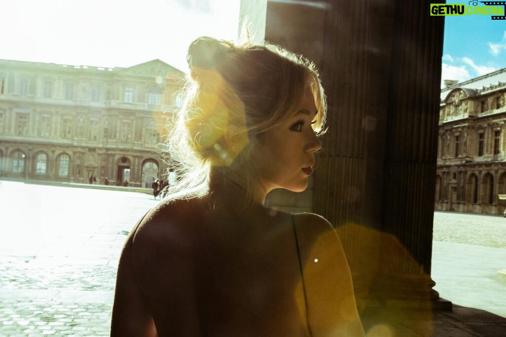 Brec Bassinger Instagram - Golden hour at the Louvre ~ @kevinmillet Xo.