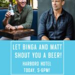 Brett Lee Instagram - Escape the rain today and welcome Chrissie a bit early with Brett Lee and Matt Nable. They’ll be shouting Sydney lager at the @harbordhotel from 5-6pm. See you there! @brettlee_58