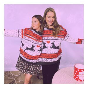 Bridgit Mendler Instagram - Joined at the hip 😜🌲🎉💜 #merryhappywhatever coming at you so sooooooon! Nov 28