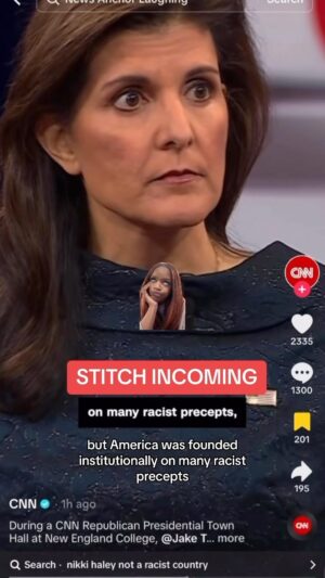 Brittany Packnett Instagram - “Founding Father” Fan Fiction, Book One:
All Men Are Created Equal (Trust us, we really mean it!)

Alt: Nikka, please

[had to repost bc IG keeps forcing my videos into :90 reels even tho I click post!!! 😭😭😭]

#NikkiHaley #Racism #America #Explore
#SheThoughtSheAte