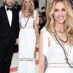Brooklyn Decker Instagram - Mom and dad do the Met. Thank you to @tinygodsjewelry for my @assaelpearls and @sylvacie gems. Thank you @taborclt for outfitting Andy in the 11th hour and to @shopcapitol for tailoring and the minaudière (learned how to pronounce that yesterday) Charlotte is so lucky to have this design-loving, creative ecosystem and we are grateful you all scrambled to make these rusty folks feel cool. We had as much fun getting ready as we did going- bravo @brigittemakeup & @anthonycampbellhair for conjuring up your 90s Schiffer vision. Found my dress on eBay- from the 2005 Chanel S/S collection. Happy this guy chose me as his plus one. We had the best table in the house—thank you, N&D ❤️ Back to Cackalacky we go.