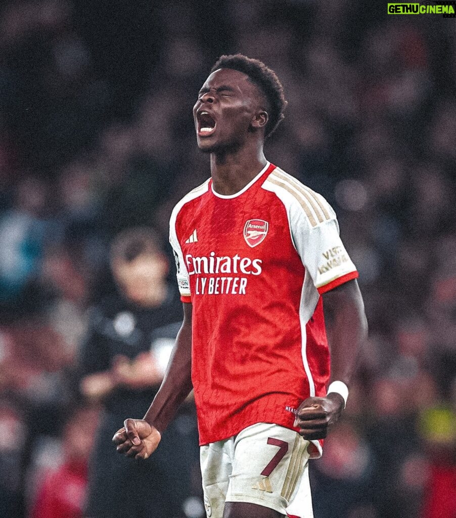 Bukayo Saka Instagram - Let’s Go! 💪🏿 Into the quarters for the first time in 14 years. What a night and your support meant everything to us Gooners. Couldn’t have done it without you all ❤️