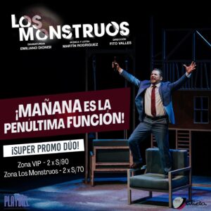 Érika Villalobos Instagram - LOS MONSTRUOS en su ÚLTIMA SEMANA 

Este 14 Y 15 de NOVIEMBRE

No dejes pasar la oportunidad de ir a ver a LOS MONSTRUOS, junto a @villaloboserika y @miguealvarezram

Tenemos estas promociones para ti!

📌 VIP  2 x S/90
📌LOS MONSTRUOS 2 x S/70

Aprovecha nuestros descuentos en entradas comprando en JOINNUS (link en nuestra descripción 👆) o adquiere tus entradas 📱982225795

 📅 Valido para las funciones: 14 Y 15 de noviembre 

¡No pierdas la oportunidad de experimentar la emoción de "Los Monstruos" a precios inigualables! Compra tus entradas ahora y prepárate para una noche inolvidable. 👾 #LosMonstruosMusical #TeatroMusical"