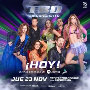 Érika Villalobos Instagram - 🎉 ¡El gran día ha llegado! No te puedes perder el concierto  hoy en el Anfiteatro del Parque de la Exposición porque habrán muchas sorpresas y emociones.

⏰ Horarios:

18:00 Apertura de Puertas
18:00 DJ Cano
20:00 Alessia y Vambina
20:30 TBO

📍 Acceso: ¡Ingresa desde la avenida 28 de julio por la Puerta 1 del parque! 

🅿️ Estacionamiento con capacidad limitada por la puerta 1. ¡Llega con tiempo!

🍔🥤 Comida y Bebida: ¡No te preocupes por eso! Dentro del recinto tendrás acceso a deliciosos alimentos y refrescos.

🎟️ Entradas: Aún quedan algunas disponibles en @yapeoficial y @joinnus por el link de la bio , ¡habrá también boletería física en la puerta! No compres a revendedores.

🎊 ¡Prepárate para una noche inolvidable! ¡Nos espera una gran fiesta! 🎶✨
#tbo25años #modotorbellino 
@marcozunino_of @danielasarfati @gabocalvom @funkybroster @barbaracayo @fcayo @villaloboserika ❤️🔥🌪️ @djcano__  @alessiayvambina 
@radiocorazonperu @ron.cartavio
