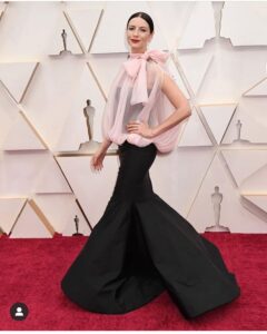 Caitríona Balfe Instagram - What a magical night at my first Oscars representing @fordvferrari which took home TWO Oscars. Congratulations to Mike and Andrew and Don on your wins !!! Thank you @maisonvalentino for the beautiful gown, to @niwaka_collections for the amazing jewellery and to my wonderful glam team who pulled it all together @karlawelchstylist @brenrobertsonbeauty @marcusrfrancis And also to Lena and Tom @carasoin for the fabulous skin prep for the last few weeks. #Oscars2020 #Valentino #niwakacollections #niwakapartner ❤️❤️❤️