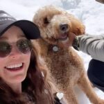 Caity Lotz Instagram – We finished up a movie and got to spend the day in the snow and sunshine ☀️ ❄️ this was first time Penny has ever seen real snow 🩷