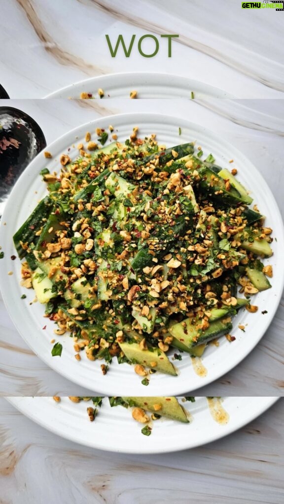 Camila Alves Instagram - Your new favorite salad 🥒 Link in bio for our Asian Peanut Cucumber Salad, or comment ‘link’ below.