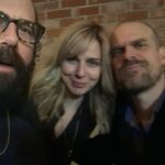 Cara Buono Instagram - #fbf to table read thru shenanigans. I think you guys were trying to scare me? I can’t believe that was 2020! @dkharbour @brettgelman #strangerthings #shenanigans #behindthescenes