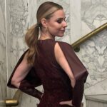 Cara Buono Instagram - I love when I get to wear one of your dresses Bibhu 🤎 @bibhumohapatra Makeup: @soleilatiles #fashion #nyc #instagood #redcarpet #friends