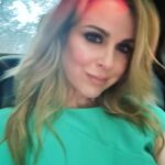 Cara Buono Instagram - A little rain en route to @lelarose evening. And a magical double rainbow 🌈 💚 #fashion #fashionweek #nyc #rain #911 #instagood #rainbow