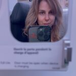 Cara Buono Instagram - Mirror plane selfies #flying #travel #selfie #airfrance #worktrip