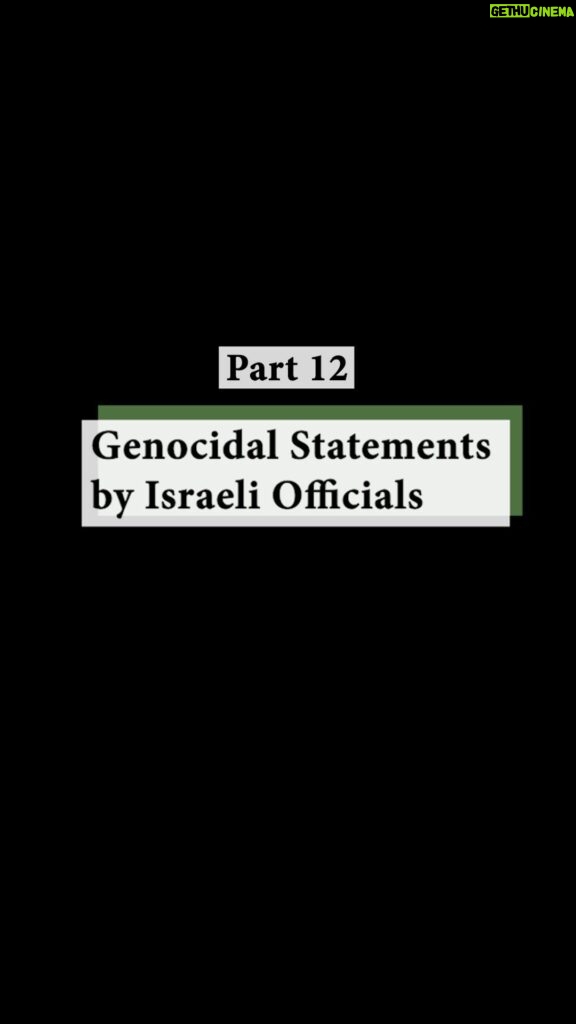 Carice van Houten Instagram - Genocidal Statements by Israeli Officials. The final chapter of our series of videos taken from South Africa’s dossier charging Israel with genocide at the ICJ. Thank you to all the many collaborators who have helped.