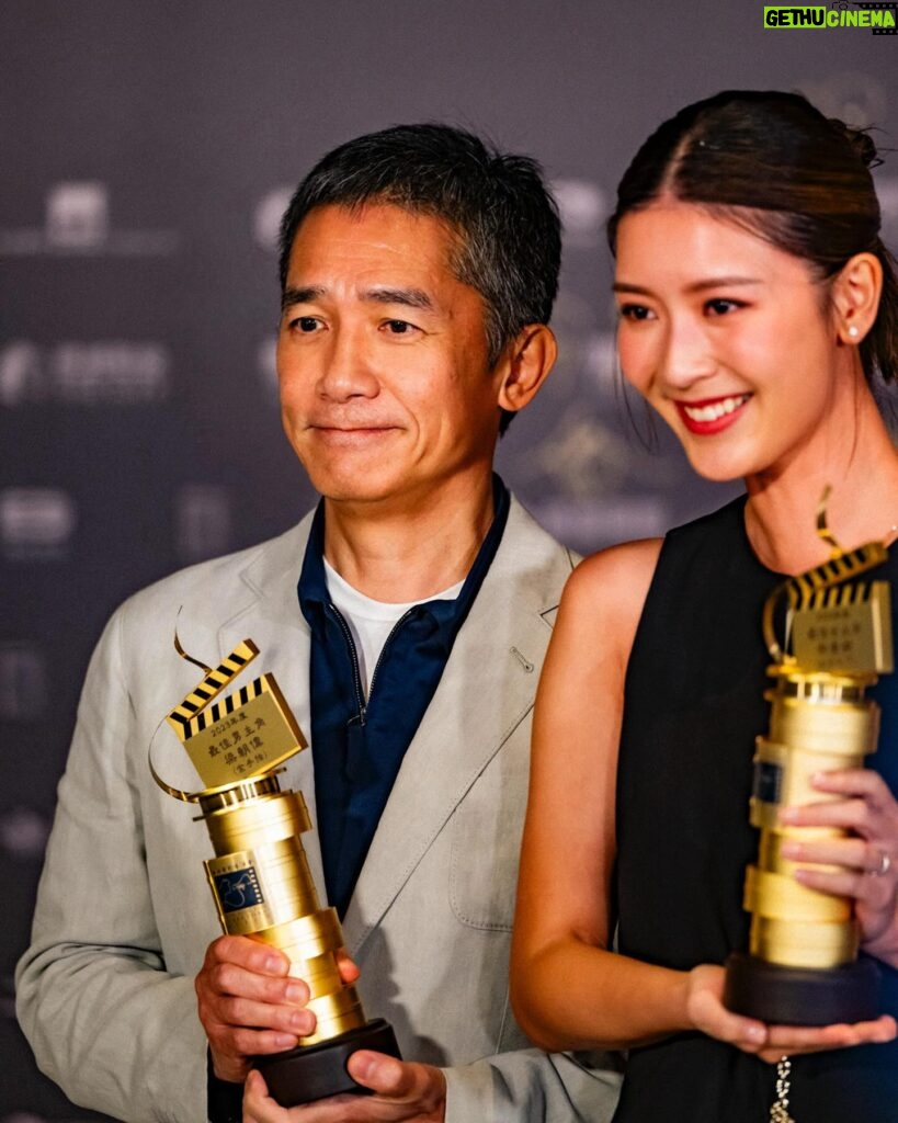 Carina Lau Instagram - 恭喜你梁朝偉先生🥂 #最佳男主角 #金手指 #香港電影導演會年度頒獎典禮