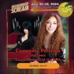 Cassandra Peterson Instagram - Via @midsummerscream - “PRESENTATION ANNOUNCEMENT: Saturday, July 27 at Midsummer Scream, a live discussion with Cassandra Peterson and her upcoming plans for Elvira, Mistress of the Dark!” Cassandra Peterson will also be with us Friday & Saturday signing autographs and taking photos with fans! (Pro-photo op info coming soon!)” Passes for Midsummer Scream, July 26-28 at the Long Beach Convention Center, are available now at midsummerscream.com