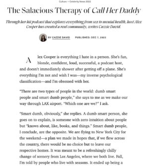 Cazzie David Instagram - Wrote a very biased profile on my friend @alexandracooper for @elleusa 🥀