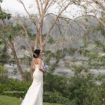 Chaithania Prakash Instagram - 🕊🤍 Airbrush makeup done with Christian gown for @briella.in Amazing gown : @briella.in Bouquet : @briellaflorals Photography : @sharon.shyam @storiesbysharonshyam Makeup & hairstyle : @soumyashyam_makeupartist Location : whispering water resort Reels : @jeeva_balakrishnan @sumin_s_kumar Thanks : @shinil__vinod