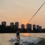 Chanya McClory Instagram - First time wake surfffff 🏄🏻💨 Happy Songkarn everyone 💦 ร้อนมากอยากเปียก ไปเล่นกัน @bangkokwakesurf สนุกสุดสุด ขอบคุณครูเฟย รูปห้าครูกลัวบอร์ดชนเรือ เลยจับบอร์ดละปล่อยกู เพื่อนเวร55