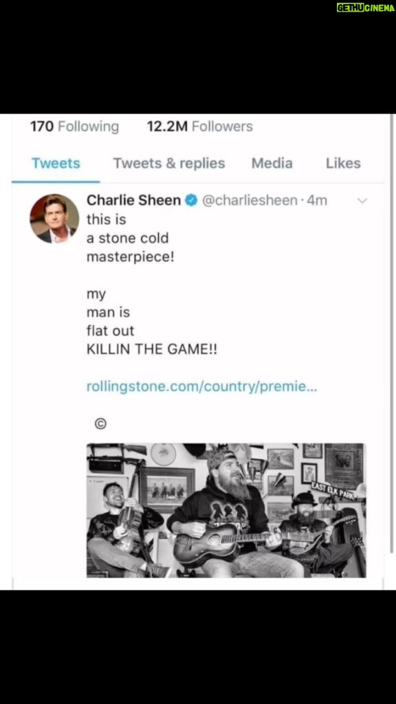 Charlie Sheen Instagram - 5 years ago today @charliesheen sent a tweet out that started a great collaboration and a great friendship!!! #mostlystoned #charliesheen #timmontana