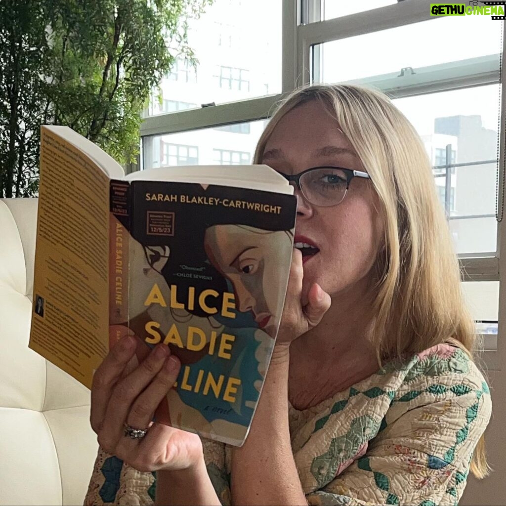 Chloë Sevigny Instagram - My dear friend @sarblakcart wrote a book #alicesadieceline A hypnotic, sexy, and incisive debut adult novel following one woman’s affair with her daughter’s best friend that tests the limits of love and ambition from #1 New York Times bestselling author of Red Riding Hood. I wrote a blurb for the back. Pre order a copy now @simonandschuster “Obsessed! Each sentence of Alice Sadie Celine is chock full of playful irreverence for feminist and gender theory, hip popular culture references, and the wide breadth of what defines female sexuality.” —Chloë Sevigny Second pic is how I feel when reading #alicesadieceline Dress @collect.marigold 📸 @aurel_hell