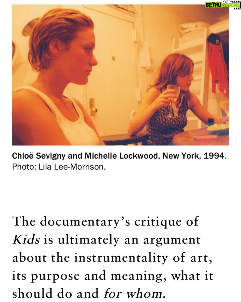 Chloë Sevigny Instagram - My old friend @lilaleela wrote an essay on the film KIDS, the impact it had on some of the participants and much more for @artforum “part memoir, part art criticism, part theory of the image” Thanks Lila. Link in bio to read.