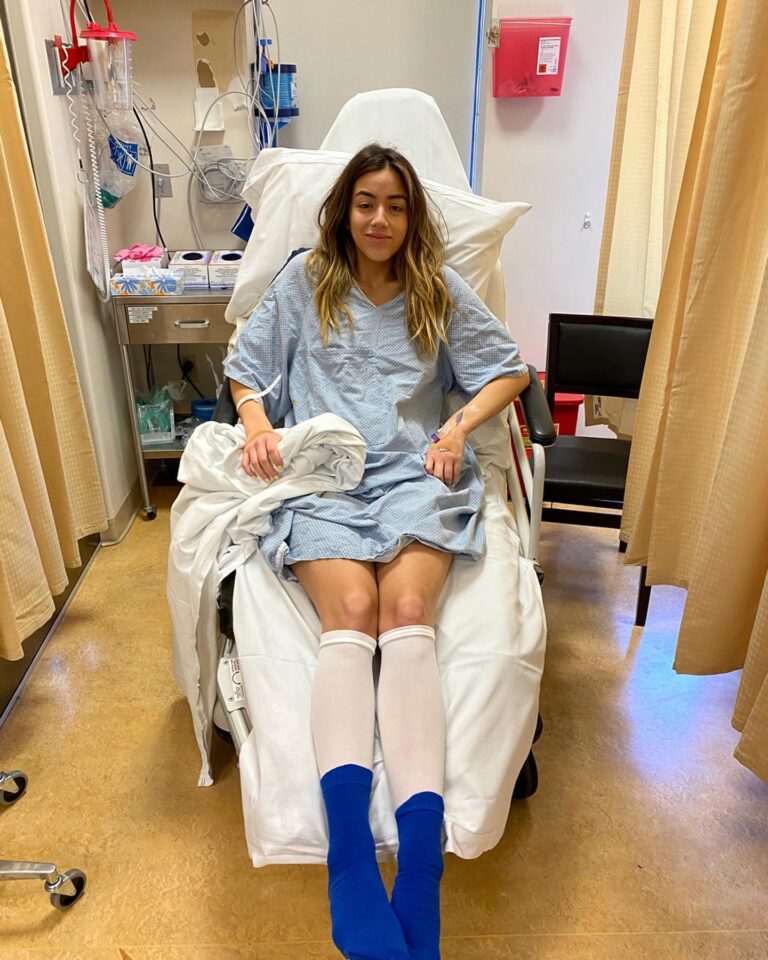 Chloe Bennet Instagram - So last Friday I got surgery to help treat my Endometriosis, a disease I have been quietly suffering from since before I can remember. I wasn’t going to post about this because it’s all very personal, and well, honestly because this is about a “feminine health issue” ... and even now, writing this out makes me feel... slightly embarrassed and uncomfortable, and I hate that. Because that feeling of embarrassment is the exact reason why so many women don’t seek out treatment. The shame that surrounds most women’s health issues often fuels the voices in our heads that tell us we are somehow “over reacting” or “shouldn’t be taken seriously”. It trickles down into how we are treated in the work place, into what is covered by insurance, and notably, how heath care professionals treat us. It took me many years of trying different doctors, late night google searches, and just believing that being in a severe amount of pain ALL the time WAS NOT normal and doesn’t have to be to get treatment. It took finding an incredible doctor who could not only validate my symptoms with an immense amount of knowledge on the disease, but most importantly she encouraged me to be absolutely shameless about it. It’s a luxury to not feel shame about something after so long. Ultimately I’m sharing this because so much of what has helped me over the past 10 years has been the small little blogs or the random articles, the Endo Instagram accounts, or the Lena Dunham’s of the world (she is a BADASS) sharing their stories, despite what it must look like to everyone else. Whether it’s Endometriosis, PCOS, hormone imbalances, dealing with the insane side effects of birth controls, GIVING (Fucking) BIRTH, or just a regular old period, I feel like we need to talk about it. Normalize the conversation. Feel no shame. No more passing tampons in our sleeves or under the table so the boys don’t see, that shits whack. So yeah, I guess I’m speaking about this now because my instinct has always been to act like it’s no big deal, tolerate the pain and just not talk about it. So this is me talking about it. (And also despite being high as a kite, I looked cute in these compression socks)