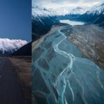 Chris Burkard Instagram - From my expression in the first image you’d think I hate flying but in all reality it’s where I’m happiest... especially if if the doors’ open with an expansive view and cold wind in my face. Here’s a series of some favorites shot in New Zealand during an assignment for Icebreaker in 2018, documenting Mt. Cook and it’s beautiful surrounding valleys. A landscape that encourages time spent away from man-made structures and preferably among blue glaciers & vast mountain ranges