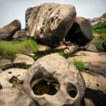 Chris Burkard Instagram - When @chris_sharma went to Hampi, India in 2007 for a bouldering trip, I remember feeling inspired to visit such wild and somewhat unattainable destination filled with exotic creatures and dense jungles. 10 years later, I found myself trekking through those same jungles in Hampi on a shoot for @prana .... hearing the sounds of snakes killing birds & trying to keep my distance from truly aggressive monkeys who watched from above. Setting foot in a such a unique corner of the world felt surreal after being inspired by a climbing film all those years ago but I was truly excited to have an adventure of my own.