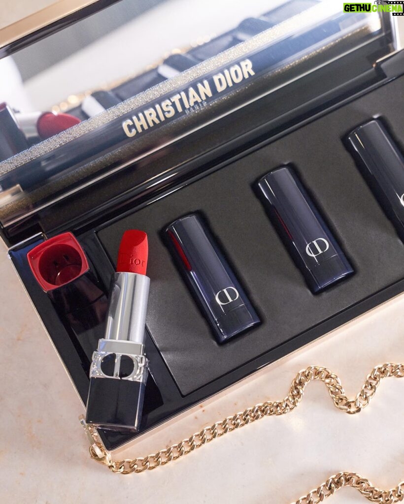 Christian Serratos Instagram - How cute is the Rouge Dior Minaudière Clutch?! So chic and perfect for touch ups on the go. @DiorBeauty @DiorBeautyLovers @Dior #RougeDior