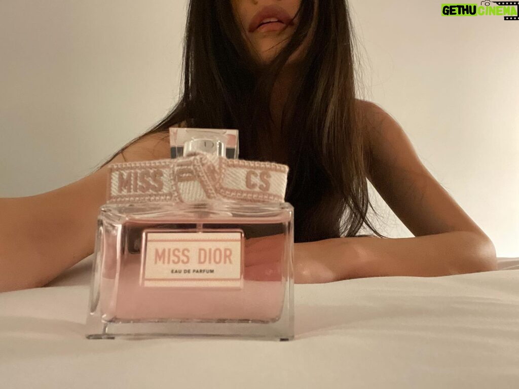 Christian Serratos Instagram - Cozy tip: after a long day I come home and spray my bed with Miss Dior 💕#MissDior #WakeUpForLove @dior @diorbeauty