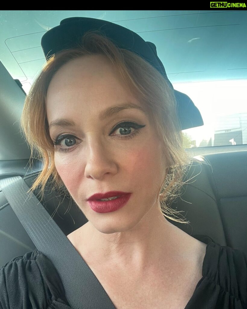Christina Hendricks Instagram - It was a beautiful week seeing friends and sharing and seeing music and food and wine. Also a new fascinator by the amazing @jenoart ! @angelolsenmusic is exquisite, to say the least, @jakewesleyrogers came over and shared something VERY NEW AND VERY SPECIAL, getting to experiment with @maryoverthere harp after dinner with lovely new friends, and a very thoughtful gift from @garbage and @ambushinc . It was a sweet one.