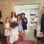 Christina Hendricks Instagram - My mother has Alzheimer’s and was not able to come to New Orleans for our wedding, so we brought the wedding to her yesterday in our backyard. My mother has always been my best friend and there was no way we weren’t going to share our love and celebrate with the biggest supporter and cheerleader in my life. When you are living so in the moment, so in the present, it is so important to have beauty and love and happiness around you. This time we had flower girls and dogs and more wonderful friends join us. @garbage surprised us with a Scottish wedding twist to this ceremony and it was another perfect day. @gillyflowersla made beautiful arrangements inspired by our New Orleans wedding and who wouldn’t want to wear their wedding dress twice!!! @katyakatyalondon @clairepettibone #alzheimers