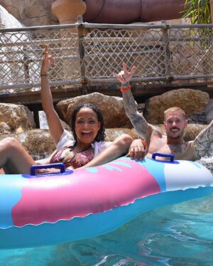 Christina Milian Instagram - When Mom & Dad get a break from parenting TO BE KIDS ourselves. @wildwadiwaterpark 💦
