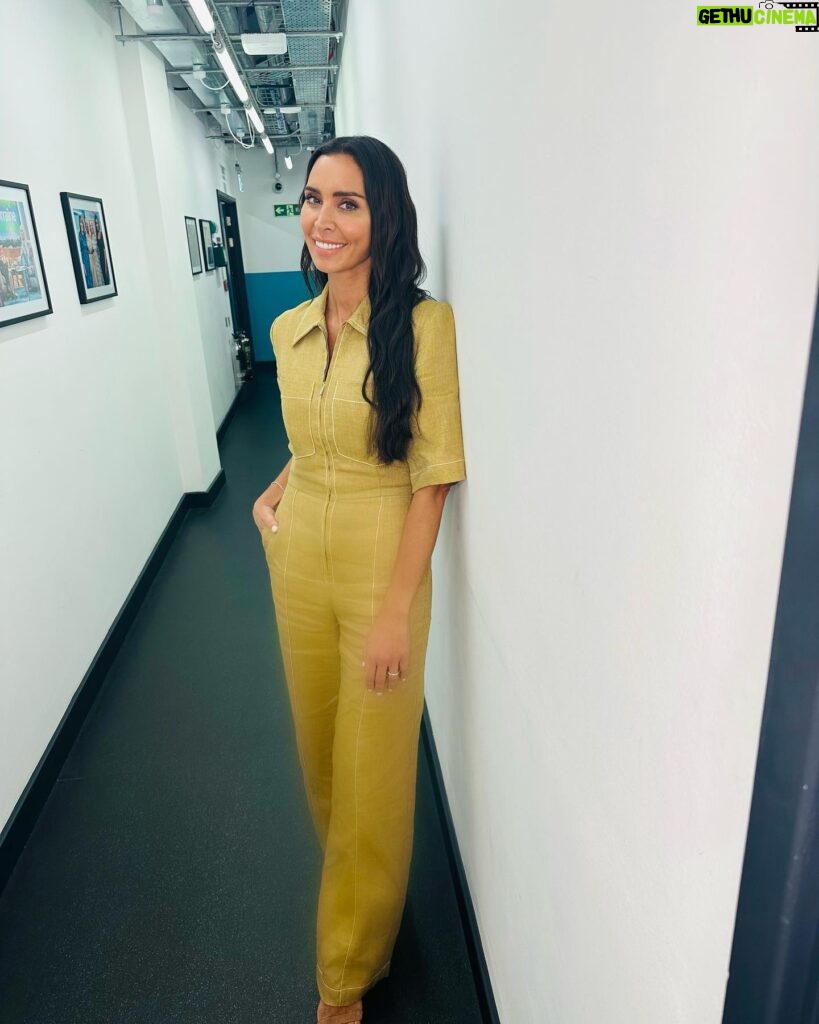 Christine Lampard Instagram - See you tomorrow on @lorraine for my last day of the summer ☀️ jumpsuit from @insidejigsaw
