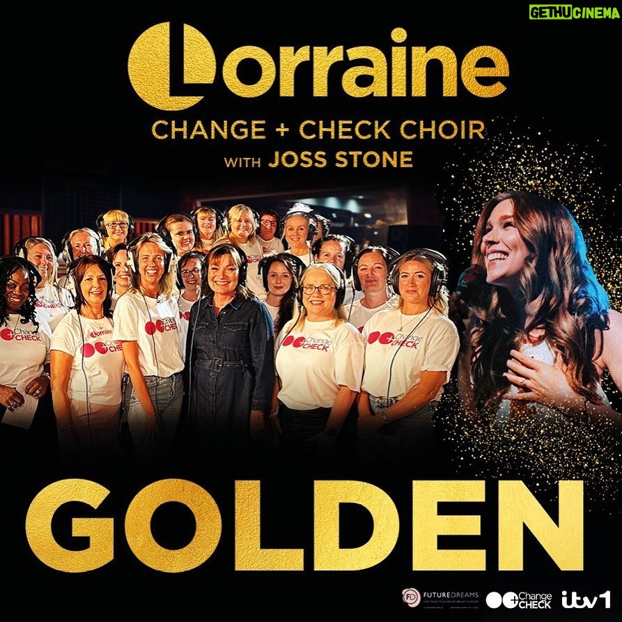 Christine Lampard Instagram - A very special Friday on @lorraine please listen and download our #changeandcheck choir’s beautiful single #golden alongside the wonderful @jossstone All proceeds go to @futuredreamscharity breast cancer charity 💖 @thetittygritty #breastcancer