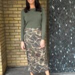 Christine Lampard Instagram – Happy Thursday! Back tomorrow for my final stint of the week on @lorraine top from @marksandspencer skirt from @topshop 🤎🧡💚