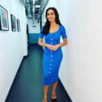 Christine Lampard Instagram – Back on @lorraine for the last week of Easter holidays 🐣 see you tomorrow at 9am 💙 dress from @veryuk @michkeegan