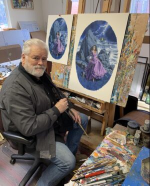 Christine McConnell Instagram - In 2019 I commissioned this painting by one of my very favorite artists @paulmannart 
He of course exceeded anything I had hoped for and I just finally had a chance to add the type and aging to the digital copy 🎉
I asked for something that looked just like one of those old gothic paperbacks…
The last image collage are the examples I sent him ✨🤩✨