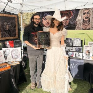 Christine McConnell Instagram - My Mom and I had an amazing Halloween in #Salem this year! 
🎉👻🎉
There was so much to see and I even picked up some antique hidden compartment books and a beautifully creepy painting by @maxmartelliart 🧟‍♂️🕸️
