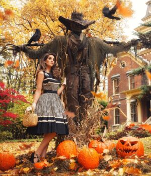 Christine McConnell Instagram - Looking for a date this Halloween? In the latest episode of ‘From the Mind...’ I show how to craft your very own! 🍂☠️🍂

This tall dark and handsome fellow was made from branches, bark, tattered shrouds and clay 🍁🪓🍁
#scarecrow