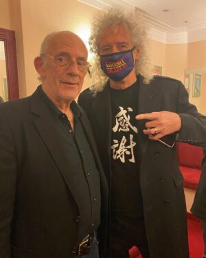 Christopher Lloyd Instagram - The wonderful @brianmayforreal backstage at @bttfmusical 🎸🤘