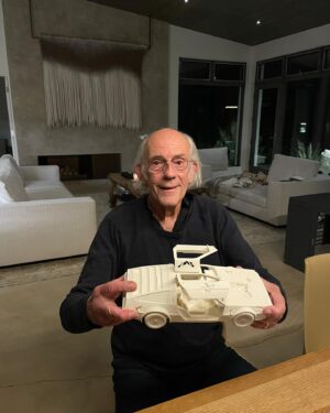 Christopher Lloyd Instagram - Thank you everyone for the birthday wishes! It was a beautiful evening surrounded by family. I received this wonderful “Eroded DeLorean” crafted by @danielarsham . I love this piece and I love all my amazing fans! 🎉