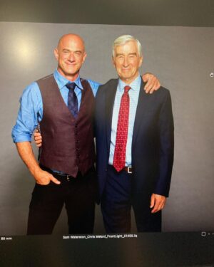 Christopher Meloni Instagram - Me n homegurl @therealmariskahargitay plus L&O OG Sam Waterston in Btwn the publicity @nbc @wolfentertainment