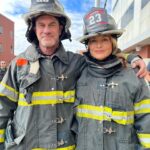 Christopher Meloni Instagram – So…this happened with @denisleary and @bobby1960 @therealmariskahargitay to help out @learyfirefighters #learningthetrade #respect #NYBravest