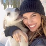 Christy Carlson Romano Instagram – Cold Weather Fashion Show with Baby Bear! #ImBabyBear #ad @petsmart #petsmartpartner #animallover #puppy #goldenretriever #puppylove #doglover #dogoutfit